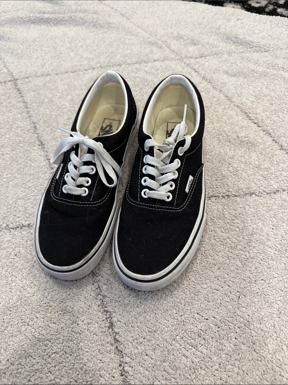 Vans Black Canvas Low-Top Sneakers with White Accents